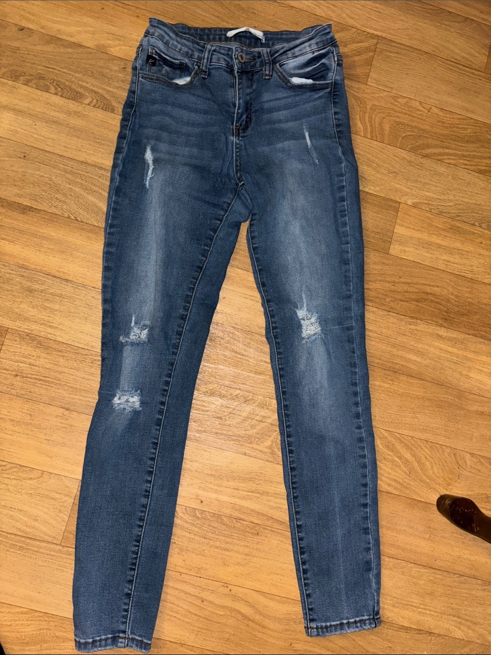 KanCan Distressed Mid Wash Blue Skinny Jeans